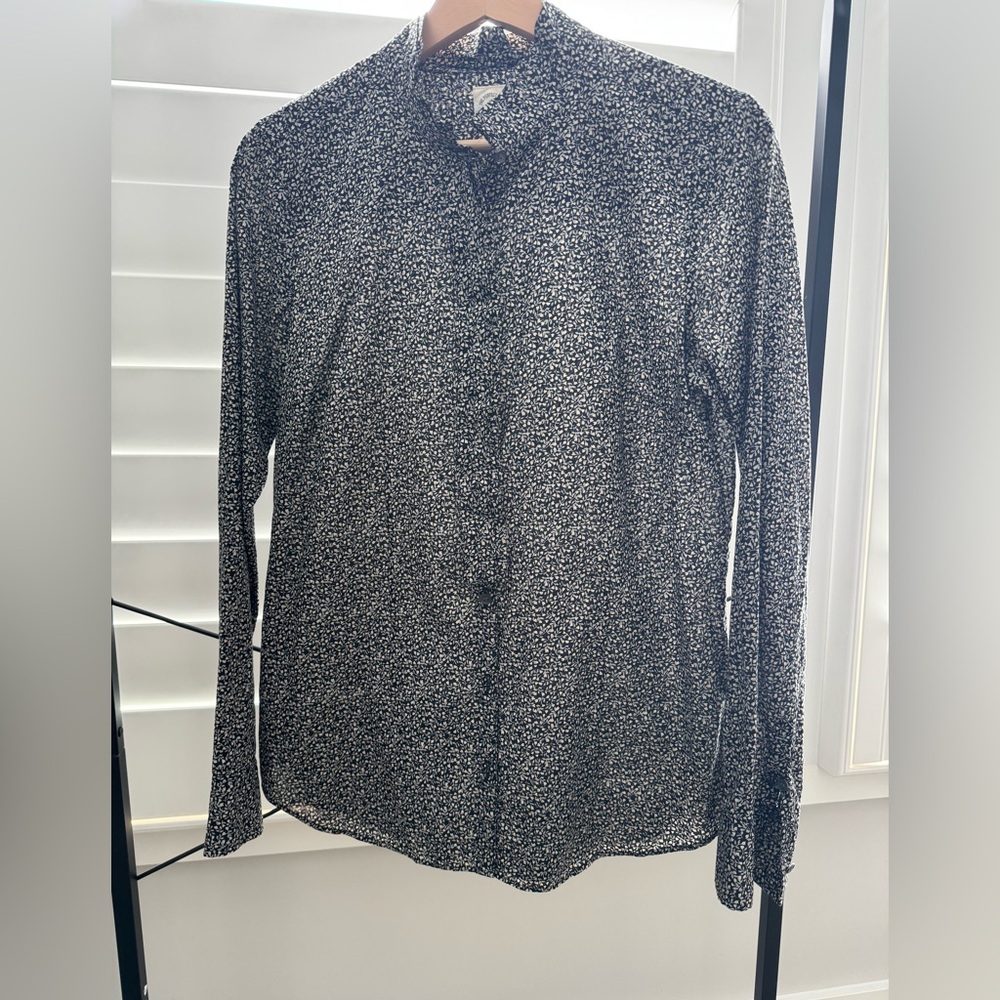 J. Crew Black and Gray Perfect Shirt